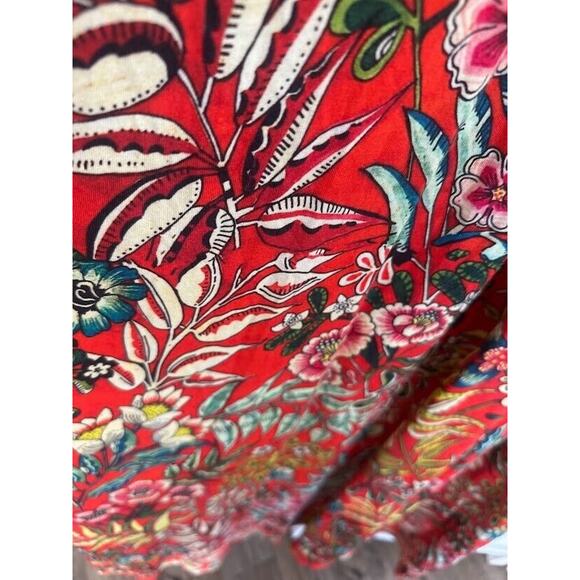 Soft Surroundings Maxi Dress Large Floral Orange Sleeveless Embroidered Resort - Picture 6 of 9